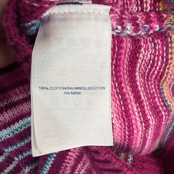 Lands' End Women's Shawl Collar Cardigan M Stripe Knit 100% Cotton Sweater - Picture 6 of 8